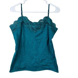 VTG Y2K Stargazer Teal Lace Trim Cami Size XL Whimsigoth